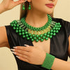 3pcs/set Multi Layer Imitation Pearl Jewelry Set Party Colorful Necklace Earrings Bracelet Set For Women African Jewelry Gifts - Image 1