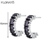 13mm Crystal Hoop Earrings for Women Silver Needle Zircon Huggie Small Earrings Hoop Piercing Jewelry Gifts - Image 42