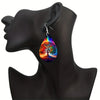 Bohemian Wooden Water Drop Earrings Elegant Rainbow Tree Of Life Willow Tree Teardrop Earring Double Sided Colorful Earrings - Image 5