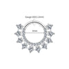 Clicker Segment Hoop Earring with Cubic Zirconia for Piercings in 8 mm or 10 mm Sizes - Image 6