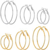 Classic Hoop Earrings for Women, Stainless Steel Hoop Earrings Set, Lightweight Large Hoop Earrings for Women, Loop Earrings Set - Image 1