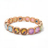 Summer 10mm Crystal Bangle For Women Gold Color Square Rhinestone Elastic Bracelets - Image 7