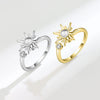 Sunflower Crystal Relief Spinning Fidget Ring For Girls Rotate Freely Metal Copper Knuckle Ring Women'S Jewelry Gifts - Image 4