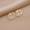 Minimalist Double D Rhinestone Earrings Gold Plated Letter Stud Jewelry for Women Versatile Daily Accessories - Image 4