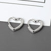 Open Heart Hoop Earrings in Gold Tone or Silver Tone - Image 2