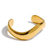 Smooth Stainless Steel Open Cuff Bangle in Gold-Tone or Silver-Tone - Image 6