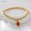 Mhs.sun Stone 12 Months Birthstone Bracelets Gold Plated Stainless Steel Bead Bracelet Birthday Jewelry For Women Men - Image 16