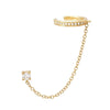 1pc Silver Shimmering Clear CZ Zircon Ear Cuff With Chain Tassel Stud For Women Gift Cartilage Clip Earrings - Image 11
