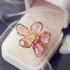 Crystal Flower Big Open Ring for Women Party Summer Holiday Statement Jewelry - Image 5