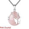 Vintage Wire Wrap Butterfly Gemstone Rose Quartz Amethyst Opalite Crystal Pendant Necklace - Image 9
