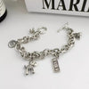 Silver Bracelet Geometric Cube Circle Punk Asymmetric Beaded For Woman Girl Jewelry Gift - Image 25