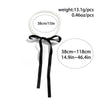 Imitation Pearl Choker Necklace with Long Ribbon Bow Tie - Image 9