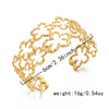Temperament Stainless Steel Hollow Flower Open Bracelets For Women Men Elegant Texture Metal Floral Cuff Bangle Wedding Jewelry - Image 3