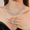 Ladies' Banquet Style Vine Full Diamond Necklace Earrings Two Piece Set Wedding Party Banquet Women's Accessories - Image 1
