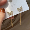 Letter D Asymmetric Long Tassel Zircon Earrings For Women Korean Sparkling Earrings Jewelry Party Gifts - Image 19