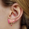 Colorful Zircon Geometric Drop-shaped Hoop Earrings Women Personality Huggie - Image 4