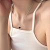 Silver Necklace Black Ball Simple Pendant Punk Geometric for Women Girl Jewelry Gift - Image 4