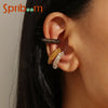 C-Shape Colorful Rhinestones Ear Clips for Women Bohemian Ear Cuff Clip On Earring Female Jewelry Personality Accessories - Image 1