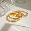 Gold Plated Smooth Steel Curved Square Smooth Buckle Bangle Cuff Bracelet Jewelry - Image 3