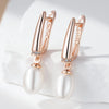 Unique Geometric Pearl Drop Earrings for Women Rose Gold Silver Color Mix Boho Ethnic Wedding Jewelry - Image 3