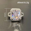 Simple Design Wedding Bands Rings for Women Inlaid Big Square Cubic Zirconia Engagement Party Jewelry - Image 5