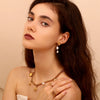 Gold-plated Stainless steel Starfish Shell Pearl Pendant Tassel Earrings Woman Jewellery - Image 6