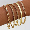 5 Bracelet Set Bohemian Minimalist Hand Decoration Metal Chain Women's Multi Layered Chain - Image 3