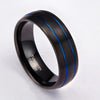 Tungsten Ring for Men Black With Gold Color Thread 8mm Dome Comfort Wedding Rings Mens Quality Ring anel - Image 5