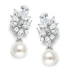 Lady Wedding Earrings Simulated Pearl Pendant Jewelry Bright Zirconia Accessories for Engagement Party - Image 1