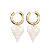 Acrylic Resin Leopard Heart Pendant Hoop Earrings Woman Gold Color Thick Stainless Steel Ear Buckle Female Jewelry - Image 14