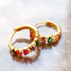 Hoop Earring Golden Colourful Stones Europe Style Glam Jewerly For Women Bohemia Gift In Silver - Image 5
