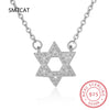 Silver Star of David Pendant Necklace Pave Setting CZ for Women Birthday Gift Jewelry - Image 1