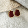 Big Winered Color Irregular Geometry Bean Stud Earrings for Women Ear Jewelry Accessory Girl Gift - Image 2