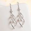 Silver Women's Jewelry Crystal Zircon Hollow Exaggerated Long Tassel Hook Earrings - Image 1