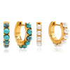 Vintage Turquoise Imitation Pearl Clip Earrings For Women Gold Plated Stainless Steel Earrings Jewelry Gift - Image 1