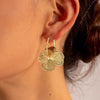 Stainless Steel Golden Double-Layer Hollow Flower Hoop Earring for Women Vintage Flower Earrings for Daily Wear Jewelry Gifts - Image 3