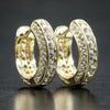 Hip Hop Round Hoop Earrings for Men Crystal Cubic Zirconia Versatile Male Jewelry Circle Earring Gift - Image 3