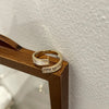 Silver Open Finger Ring Golden Enamel Donut Dazzling Geometric Punk For Women Jewelry Gift - Image 9