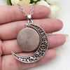 12 Constellation Necklace Zodiac Signs Cabochon Glass Crescent Moon Pendant Clavicle chain Necklace Birthday Gifts for Women - Image 5