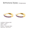 Stainless Steel Birthstone Earrings Minimalist Huggie Hoop Earrings for Women Tiny Round Circle Unisex - Image 14