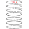 5Pcs/7pcs Gold Plated Anklet Cuban Link Figaro Paperclip Rope Herringbone Chain Anklets Set Gift for Women Girls - Image 7