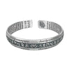 Silver Carved Prajnaparamita Heart Sutra Lotus Flower Bracelet Six Character True Words Wide Vintage Bangles Jewelry - Image 6