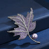 Colored Zircon Maple Leaf Shell Brooches Atmospheric Elegance Freshwater Pearl Leaf Pin Woman's Broche Accessories - Image 11