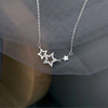 Silver Inlaid Zircon Star Necklaces for Women Sweet and Cute Pendant Choker Creative Silver Color Jewelry Gift - Image 3