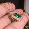 Gold Color Necklace for Women Green Cubic Zirconia Design Bridal Wedding Necklace Anniversary Gift Jewelry - Image 2