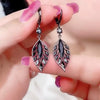 Retro Black Hollow Crystal Leaf Drop Dangle Earrings for Women Personality Design Korean Earrings Party Jewelry Gift - Image 3