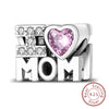 Silver Charm Bead Mother's Day Love Heart Family Charm Bead Pendant Fits Bracelet Womens Jewelry Gifts - Image 19