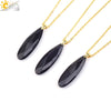 Csja Water Drop Necklaces Crystal Pendant Stainless Steel Chain Necklace for Women Stone Amethyst Jewelry Gift - Image 26