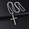 Simple Stainless Steel Necklace with Spiral Column Cross Pendant - Image 1