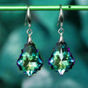 Female Rainbow Crystal Water Drop Earrings Boho Silver Color Zircon Stone Long Dangle Earrings For Women Girl's Wedding Jewelry - Image 3